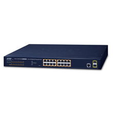 view Planet GS-4210-16P2S 16 Port Gigabit Ethernet 10/100/1000BASE-T Layer 2 PoE Managed Switch + 2x 100/1000X SFP